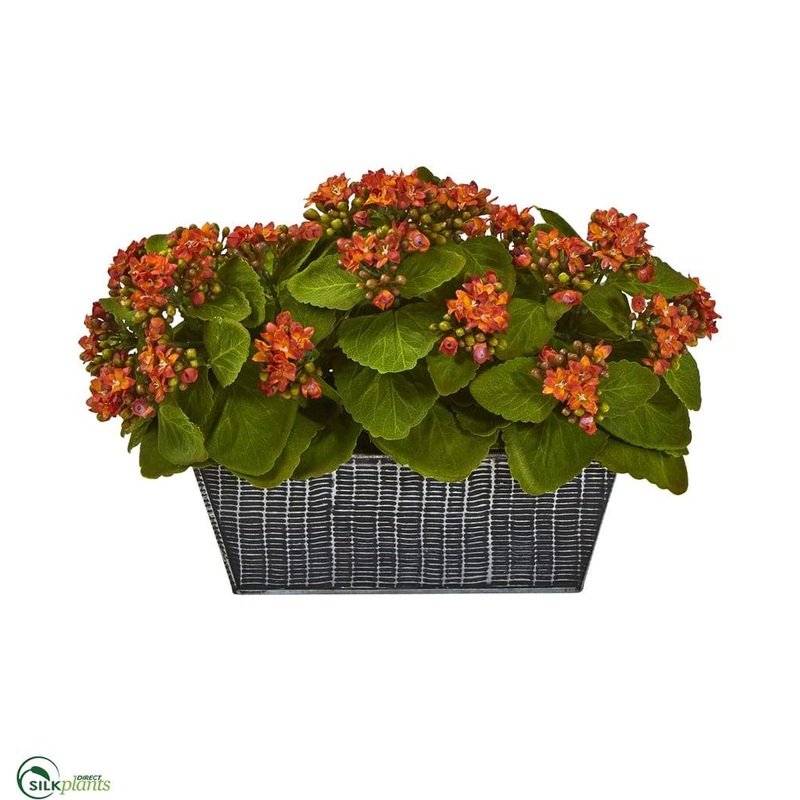 Silk Plants Direct Kalanchoe Artificial Plant – Orange – Pack of 1 Orange