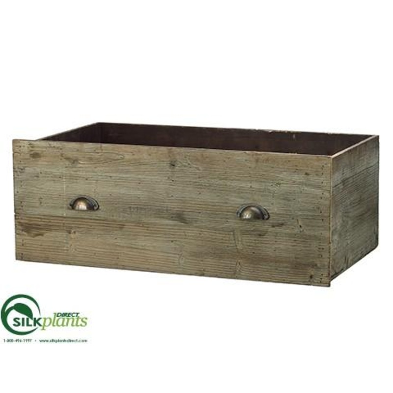 Silk Plants Direct Wood Drawer – Brown Antique – Pack of 1 Brown Antique