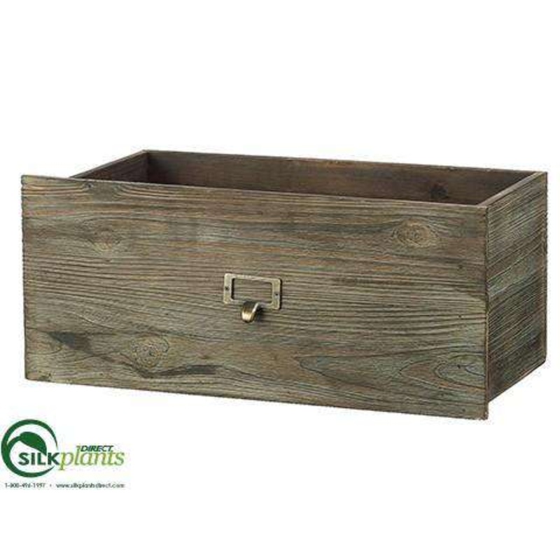 Silk Plants Direct Wood Drawer – Brown Antique – Pack of 2 Brown Antique