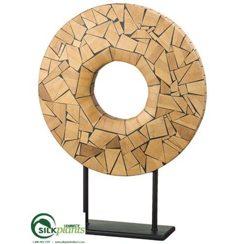 Silk Plants Direct Wood Mosaic Decor Piece – Brown – Pack of 1 Brown