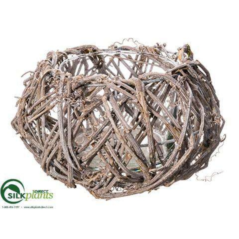 Silk Plants Direct Woven Vine Glass Container – Natural – Pack of 8