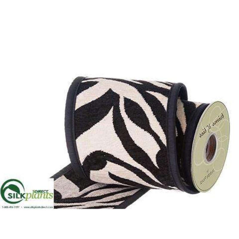 Silk Plants Direct Zebra Ribbon – Black Ivory – Pack of 4