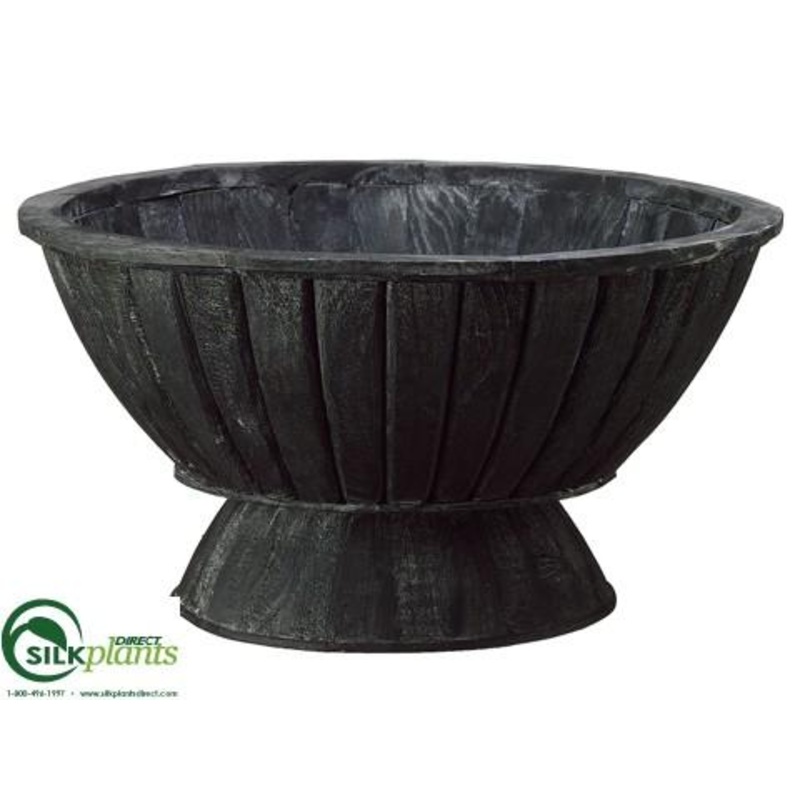 Silk Plants Direct Wood Footed Asian Bowl – Black Antique – Pack of 3 Black Antique
