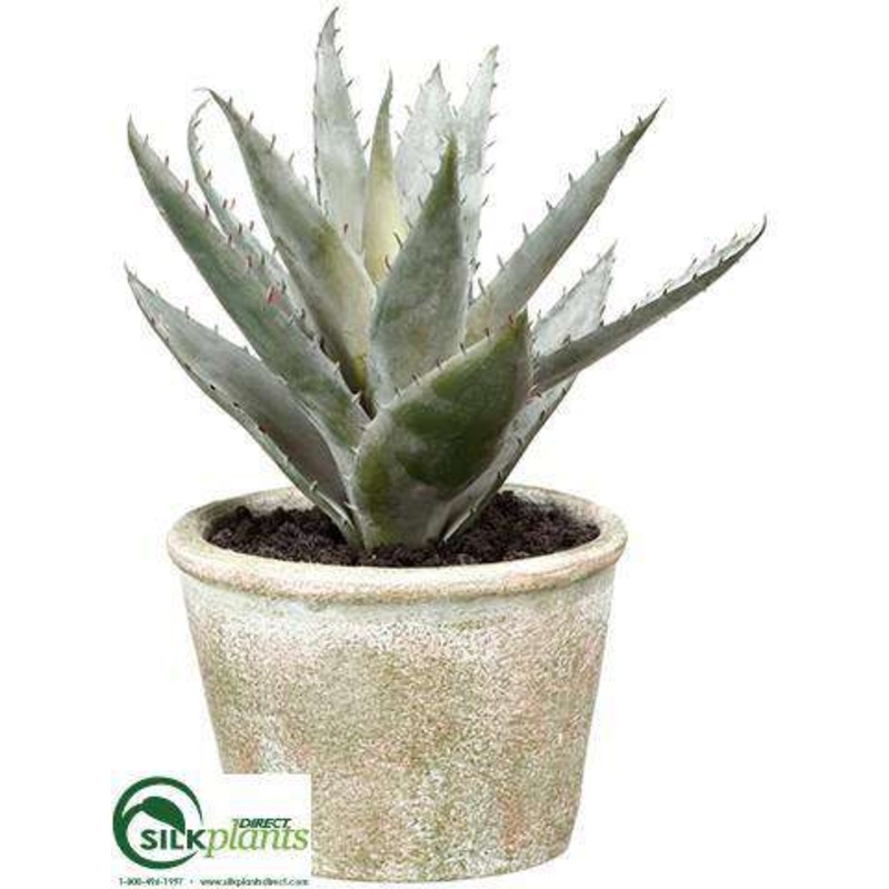Silk Plants Direct Agave Plant – Green Gray – Pack of 6 Green Gray