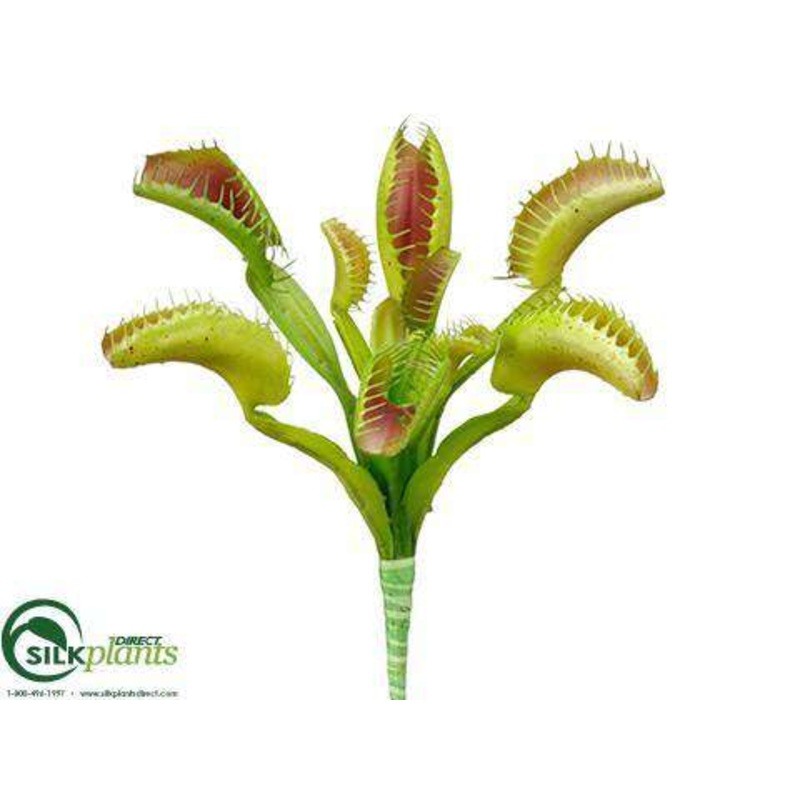 Silk Plants Direct Venus Flytrap Bush – Green Purple – Pack of 24 Green Purple