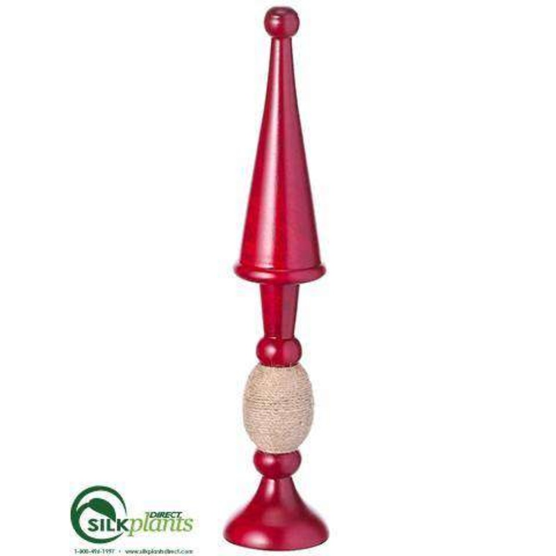 Silk Plants Direct Wood Finial – Red – Pack of 4 Red