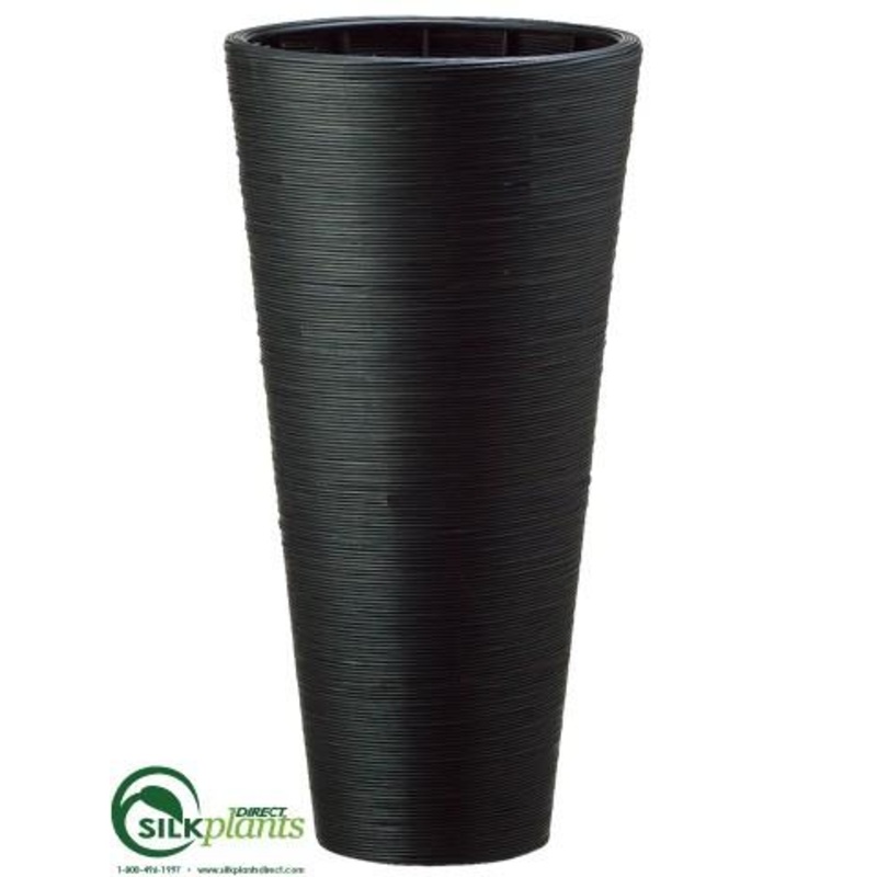 Silk Plants Direct Bamboo Container – Black – Pack of 2 Black