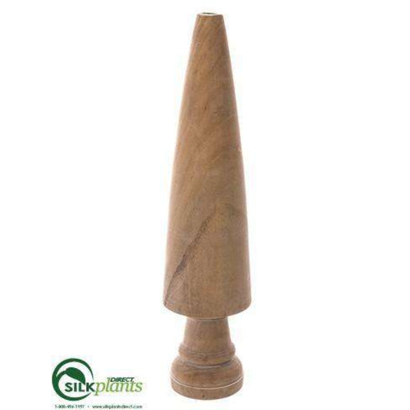 Silk Plants Direct Wood Cone Topiary – Natural – Pack of 3