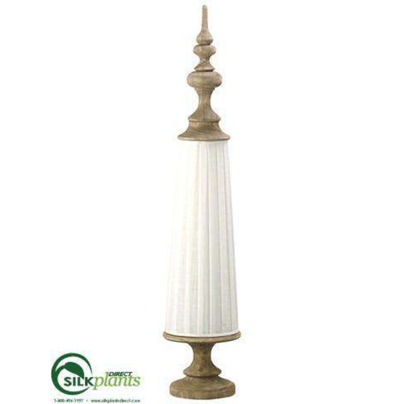 Silk Plants Direct Wood Finial Lamp – Natural – Pack of 2 Natural