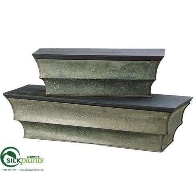 Silk Plants Direct Wood, Metal Shelf – Gray Lead – Pack of 2 Gray Lead