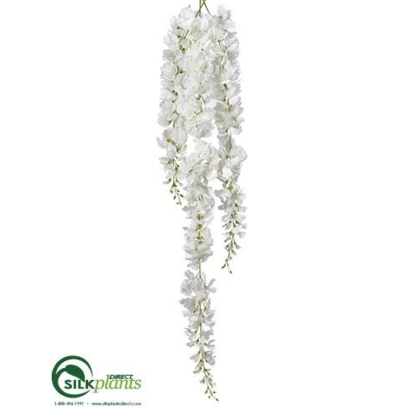 Silk Plants Direct Wisteria Garland – White – Pack of 6 White