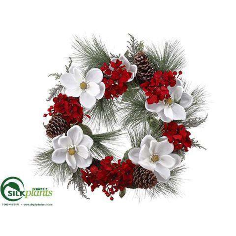 Silk Plants Direct Wreath – Red White – Pack of 4