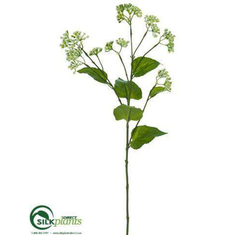 Silk Plants Direct Ageratum Spray – Cream Green – Pack of 12 Cream Green