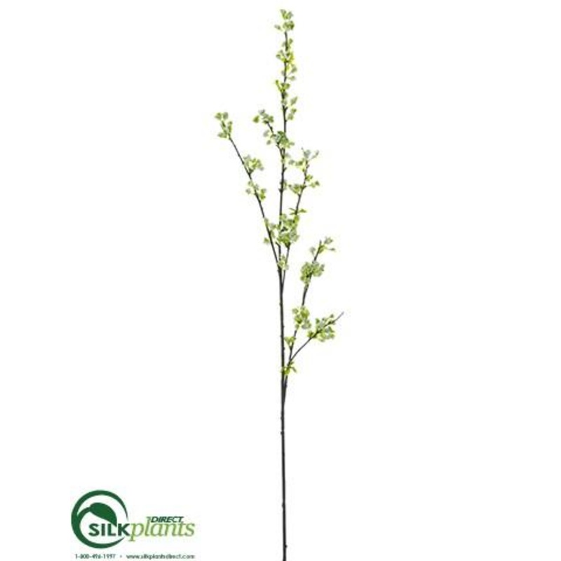 Silk Plants Direct Wild Blossom Spray – White Green – Pack of 12 White Green