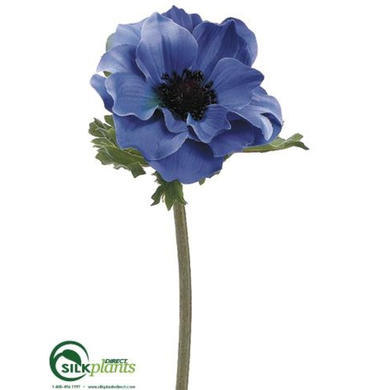 Silk Plants Direct Anemone Spray – Blue – Pack of 12 Blue
