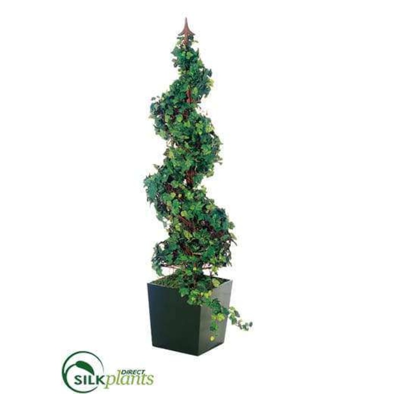 Silk Plants Direct Curly Ivy Spiral Topiary – Green – Pack of 1 Green