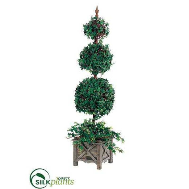 Silk Plants Direct Ivy Triple Ball Topiary – Green – Pack of 1 Green