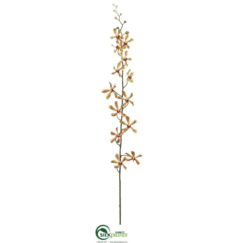 Silk Plants Direct Vanda Orchid Spray – Yellow – Pack of 12 Yellow