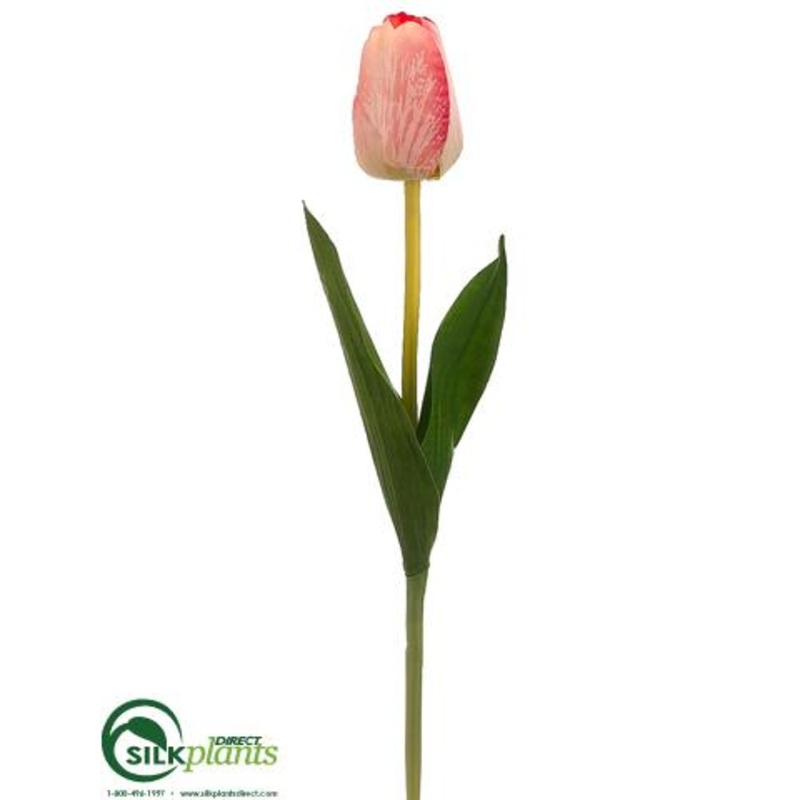 Silk Plants Direct Tulip Spray – Peach Salmon – Pack of 12 Peach Salmon