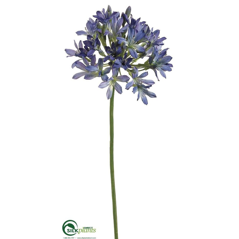 Silk Plants Direct Agapanthus Spray – Blue Burgundy – Pack of 12 Blue Burgundy