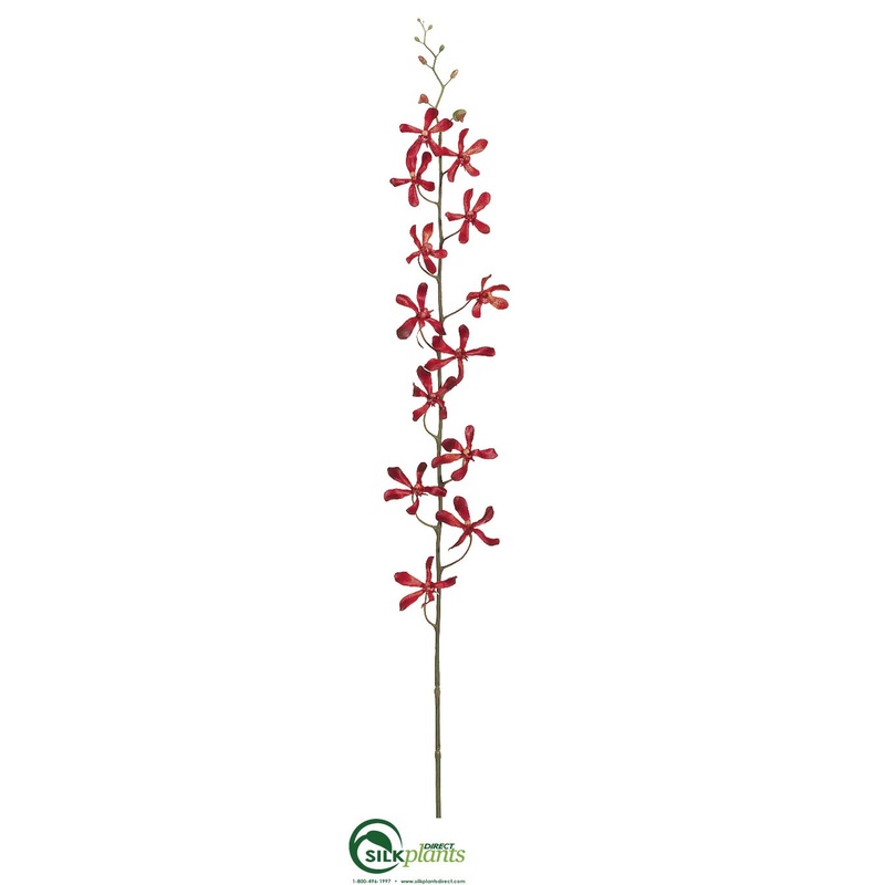 Silk Plants Direct Vanda Orchid Spray – Red – Pack of 12 Red