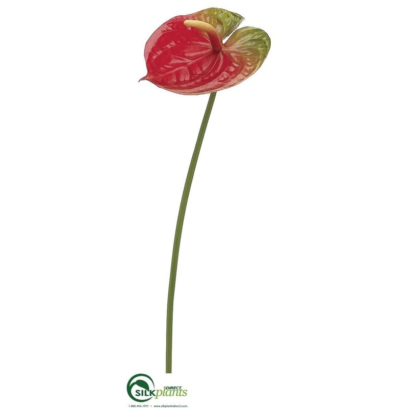 Silk Plants Direct Anthurium Spray – Red Green – Pack of 12 Red Green