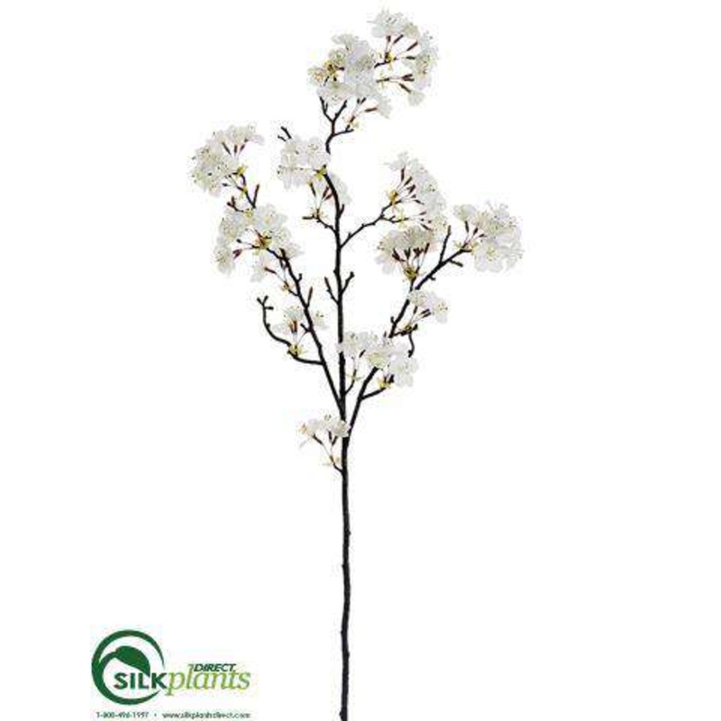 Silk Plants Direct Apple Blossom Spray – White Cream – Pack of 6 White Cream