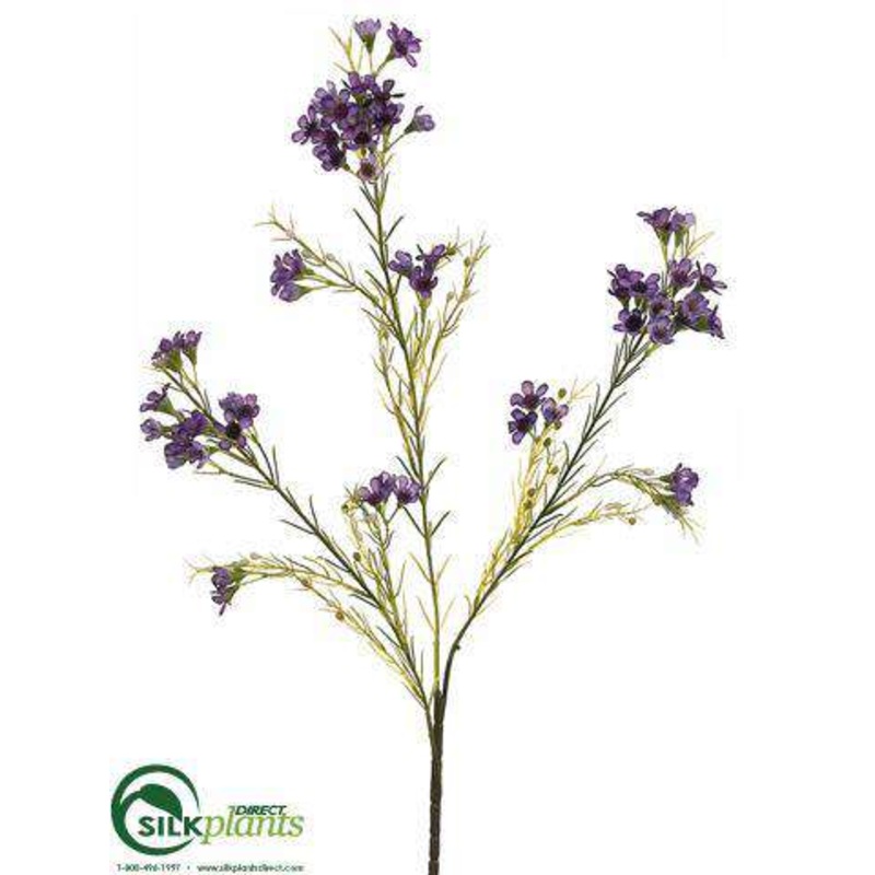 Silk Plants Direct Wax Flower Spray – Purple – Pack of 12 Purple