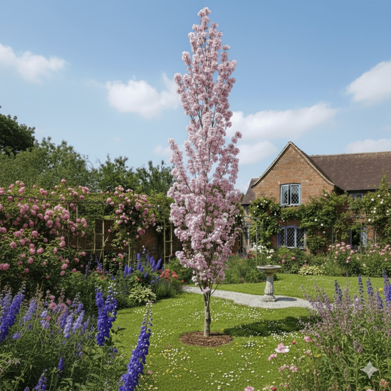 ‘Flagpole’ Cherry Blossom Tree | Prunus Amanogawa 2 Year Old Tree in a 9L Pot