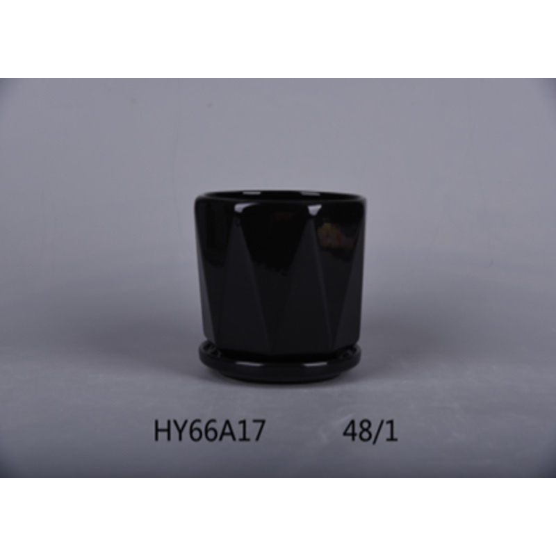 Contemporary Black Round Ceramic Pot Set | Set of 3 | Minimalistic Design