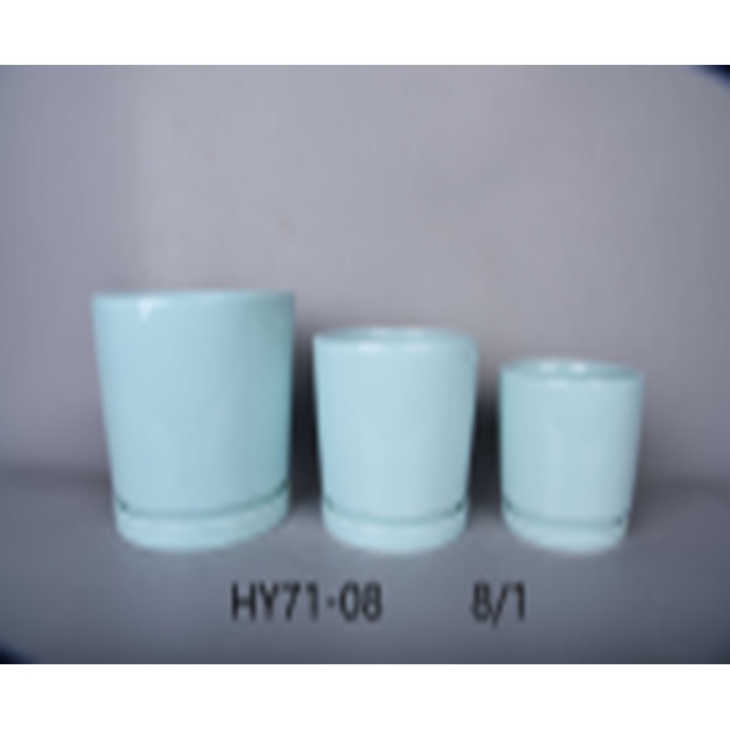 Modern Round Blue Ceramic Pots | Set of 3 | Ideal for Indoor Plants