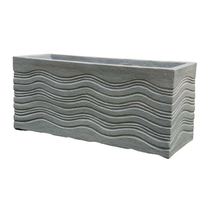 Stone Wave Rectangular Junior Fiber Planter