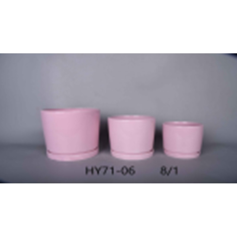 Stylish Pink Round Ceramic Pot Set | Set of 3 | Minimalistic Design