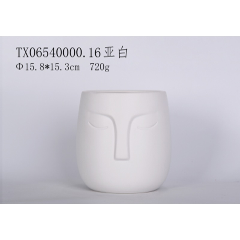 White Face Pot – High-Quality Ceramic Pot for Table Top Plants | Stylish and Versatile