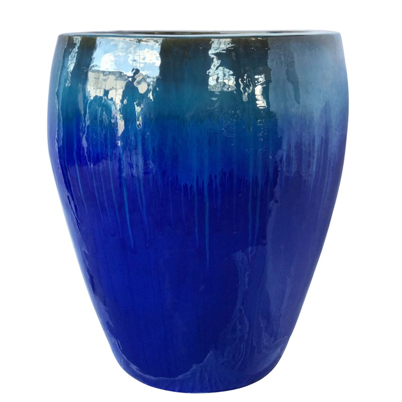 Blue Glazed Tall Garden Pot – Big Buy Garden Centre (Set Of 3)