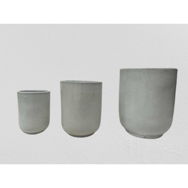 Urban Gray Ceramic Pot Collection – Elegant Minimalist Style (Set of 3)
