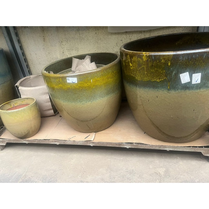Yellow Sunset Gradient Ceramic Pots  Decorative Planters for Home & Garden