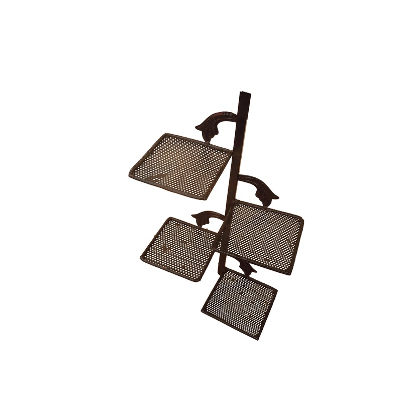 4 Pot Wall Stand Black