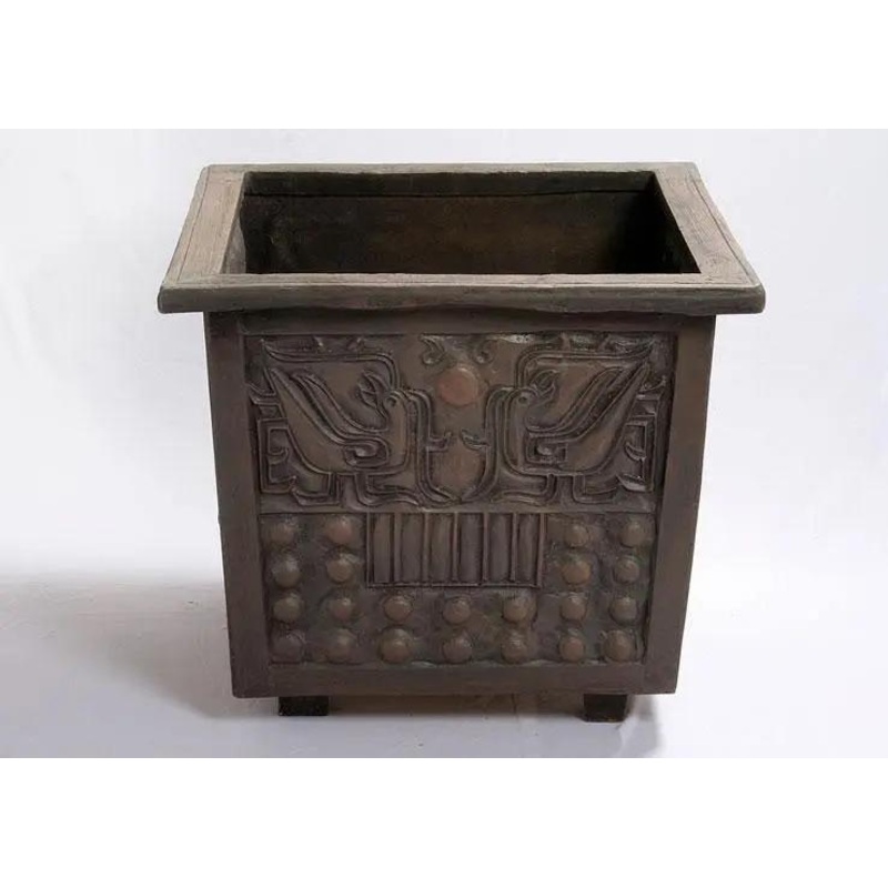 Ancient Chinese Dark Brown Fiber Planter