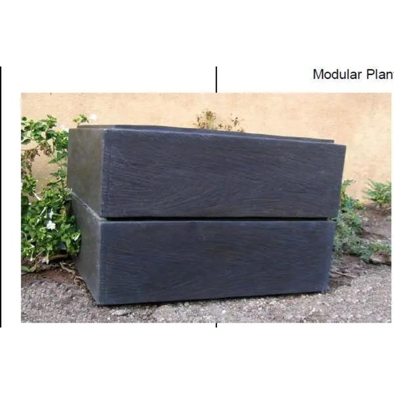 Ancient Chinese Fiberglass Fiber Planters Rectangle Shape Decorative Pot Black