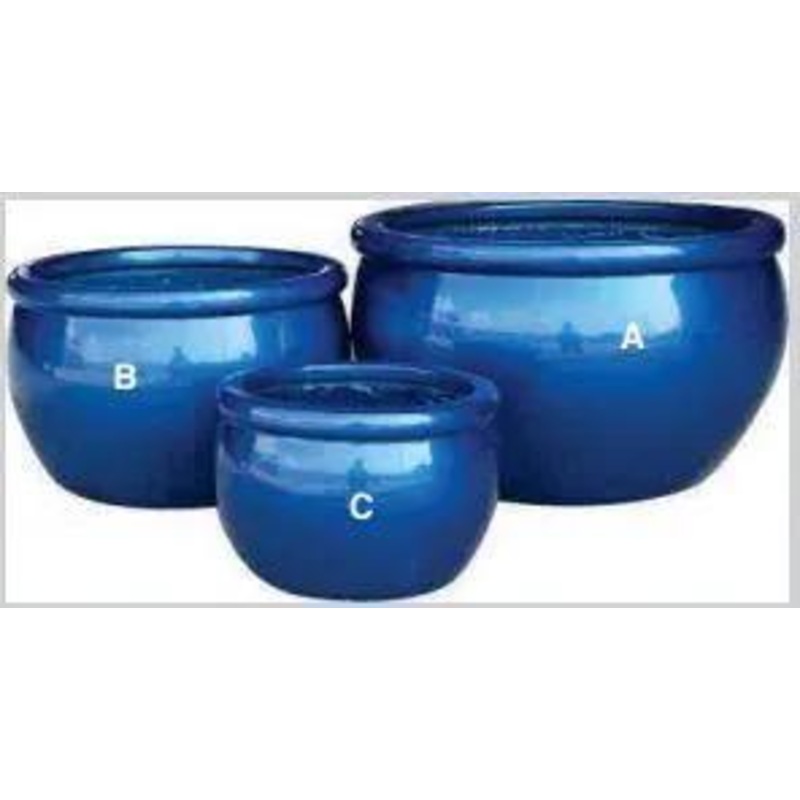 Bell Shiny Blue Fiber Pots Small