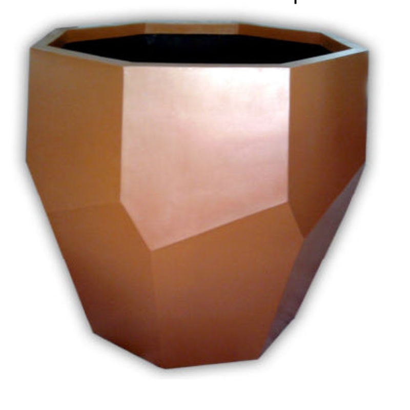 Royal Hexagonal Bronze Standard Fiber Planter Brown