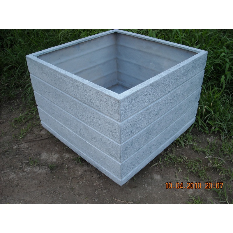 Sea Breeze Square Standard Fiber Planter Blue
