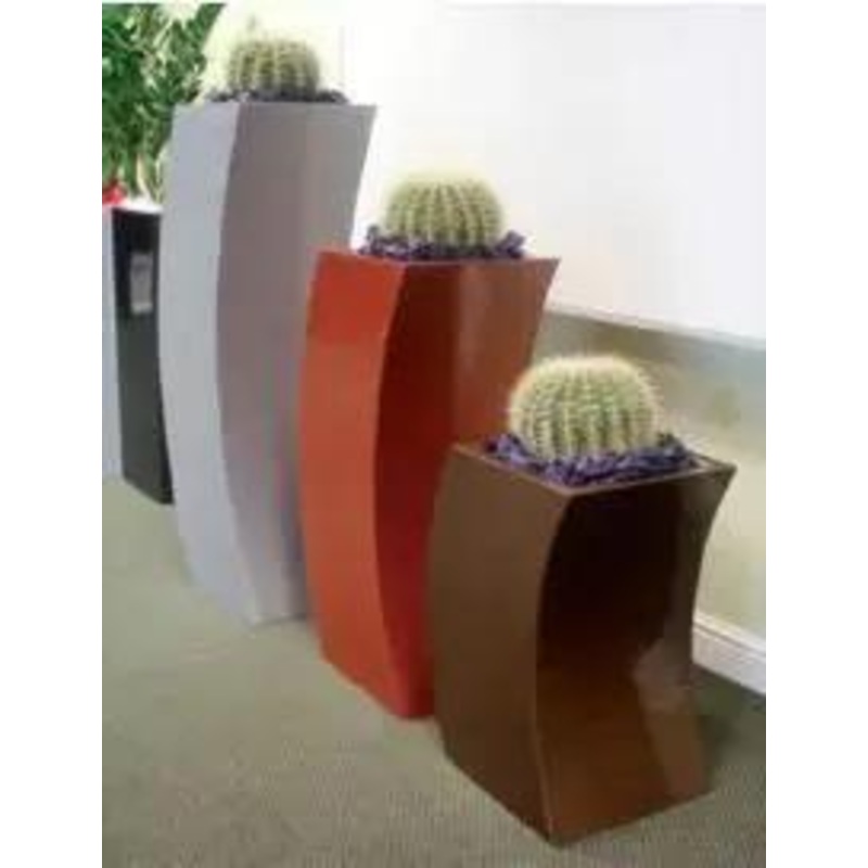 Stainles Steel SS Curvy Slant Planter Orange Medium