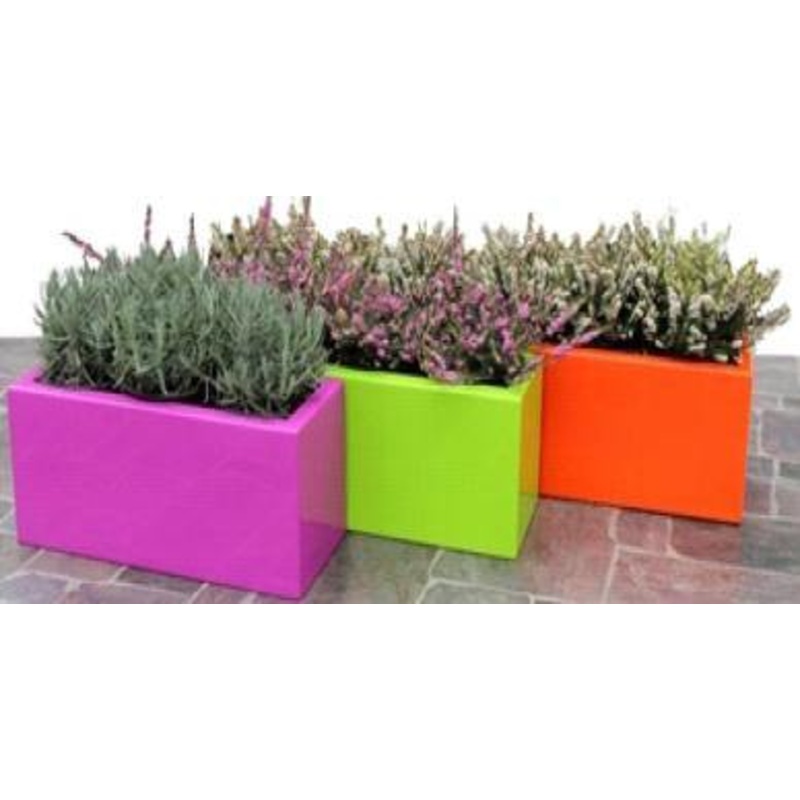 Stainless Steel SS Rectangular Planter Green Small