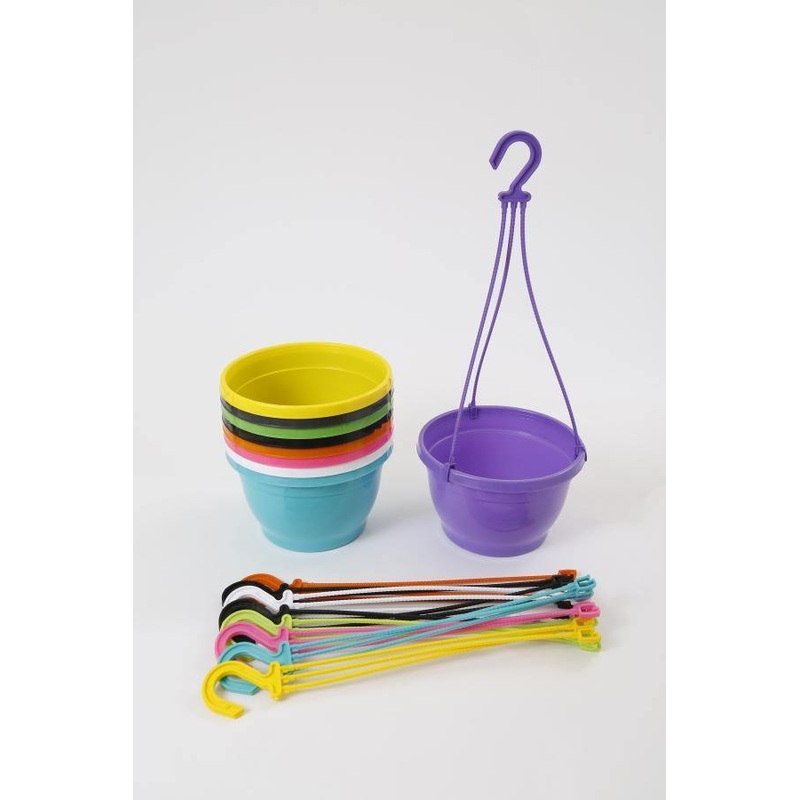 8 Inch Hanging Pot Multi (Pack of 6)