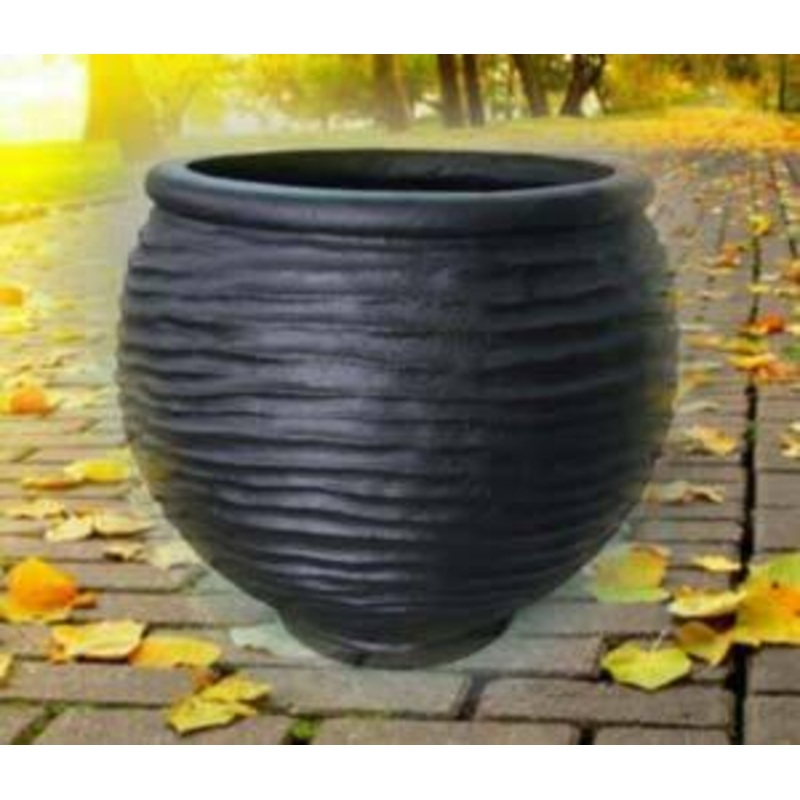Amarylli Round Fiber Planter Black