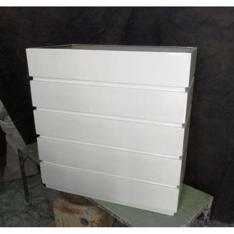 Tall Rectangular Fiber Planter White