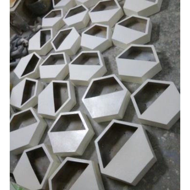 Wall Hang Hexic Fiber Planter White
