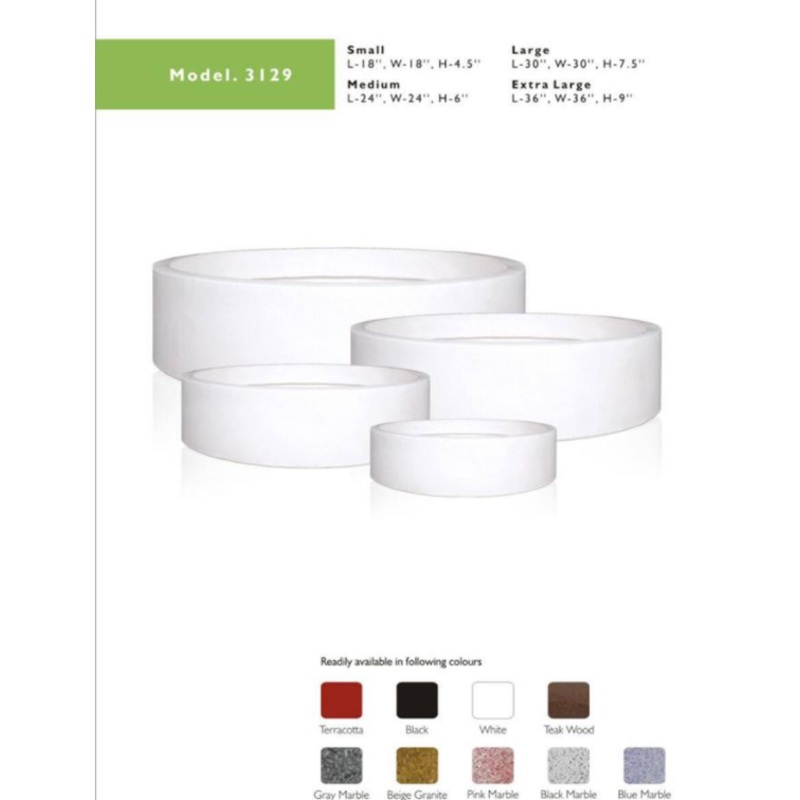 30″ Round Shape Plastic Pot Model No 3129-Terracotta